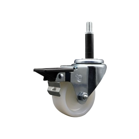 Service Caster 3'' Nylon Swivel 3/4'' Expanding Stem Caster with Brake SCC-EX20S314-NYS-PLB-34